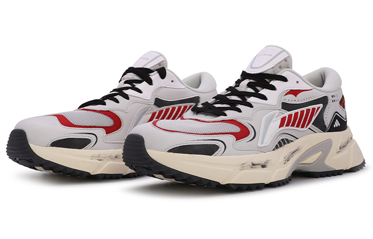 Lookbook 리닝 로우탑 러닝 '하치조지마 코랄 사이버펑크' (커스텀) ARLR003-4(TeamM-男款八重山珊瑚红灰)