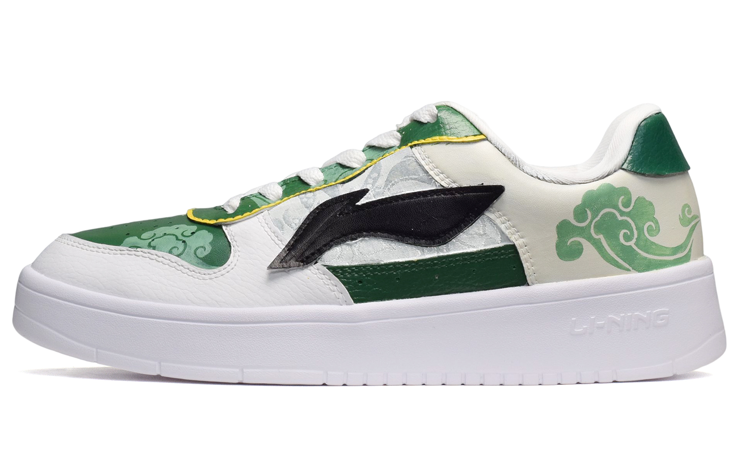 Buy 리닝 커스텀 로우 '블랙 화이트 그린' (Li-Ning Custom Low 'Black White Green') AGCQ455-2(TeamE-男款云纹黑白绿)