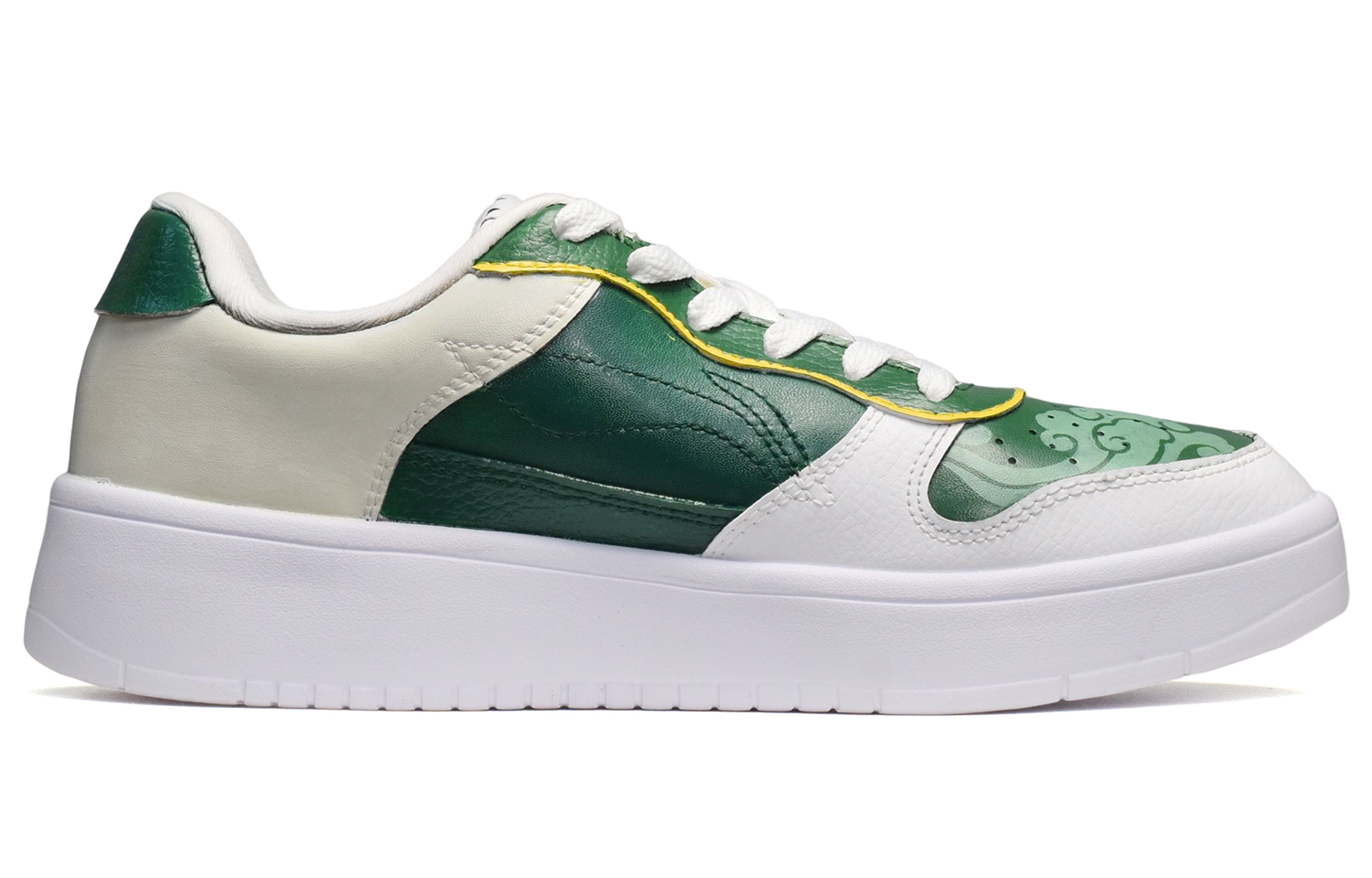 Order 리닝 커스텀 로우 '블랙 화이트 그린' (Li-Ning Custom Low 'Black White Green') AGCQ455-2(TeamE-男款云纹黑白绿)