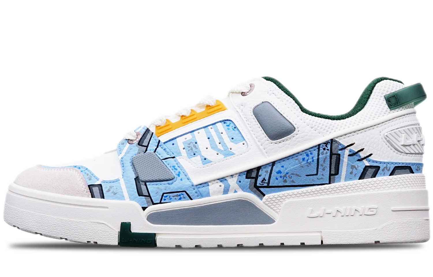[Custom Shoes] Li-Ning Low 'Cyberpunk Hand-Painted Blue White Grey' 'War Damage Gundam'