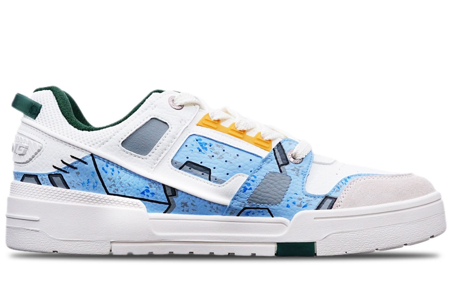 Order [定制鞋] 李宁低帮 '赛博朋克手绘蓝白灰' '战争损伤高达' AGCR297-5(TeamT-战损高达机械风蓝白灰)