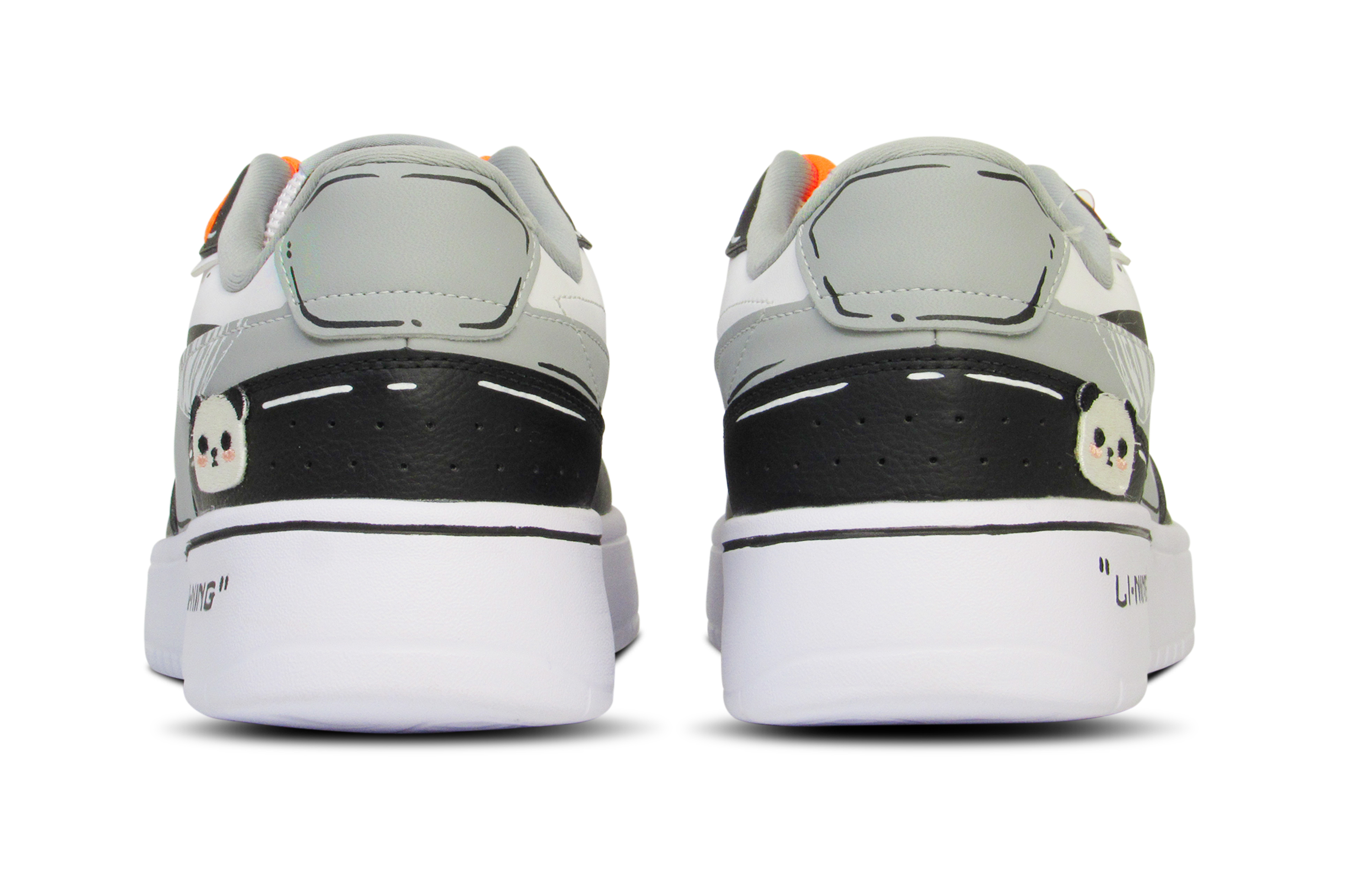 Shop [カスタムシューズ] リーニン ロー 'パンダ ホワイト ブラック オレンジ' AGCR197-6(Team65-熊猫二次元)