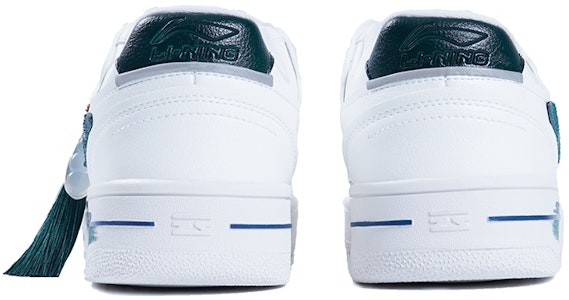 【定製球鞋】 LiNing李寧 國潮主題 青山綠水手繪 做舊 流蘇玉佩 休閒 低幫 板鞋 男款 白綠色 Shop 【定製球鞋】 LiNing李寧 國潮主題 青山綠水手繪 做舊 流蘇玉佩 休閒 低幫 板鞋 男款 白綠色