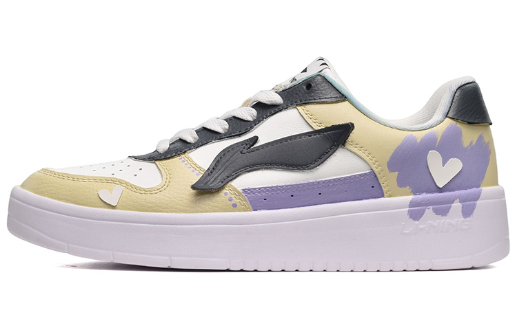 Buy Zapatillas Li-Ning 'Heart Brush' Blancas-Moradas-Amarillas AGCQ455-2(TeamE-男款爱心笔触白紫黄)