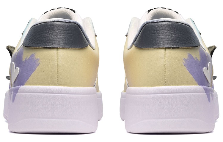 Shop Zapatillas Li-Ning 'Heart Brush' Blancas-Moradas-Amarillas AGCQ455-2(TeamE-男款爱心笔触白紫黄)