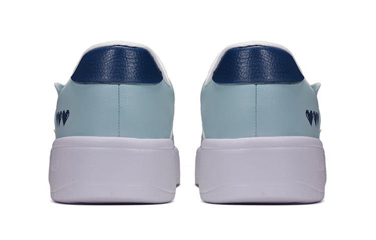 Shop 【定制鞋款】李宁低帮 '柠檬黄淡蓝心形' AGCQ455-2(TeamE-男款爱心浅蓝)