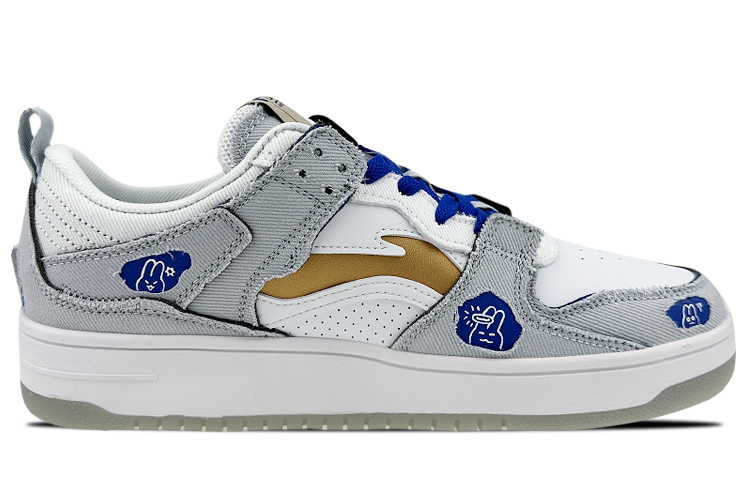 Order 李寧カスタムローカット「白/グレー」 AGCR313-5(Team叁-男款撕撕乐兔子QD)