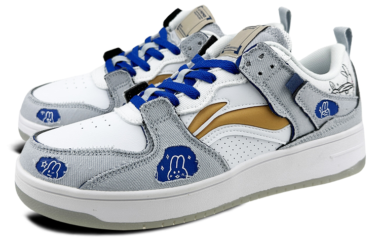 Lookbook 李寧カスタムローカット「白/グレー」 AGCR313-5(Team叁-男款撕撕乐兔子QD)