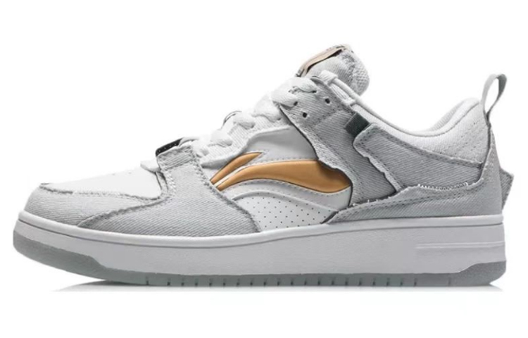 Sizing 李寧カスタムローカット「白/グレー」 AGCR313-5(Team叁-男款撕撕乐兔子QD)