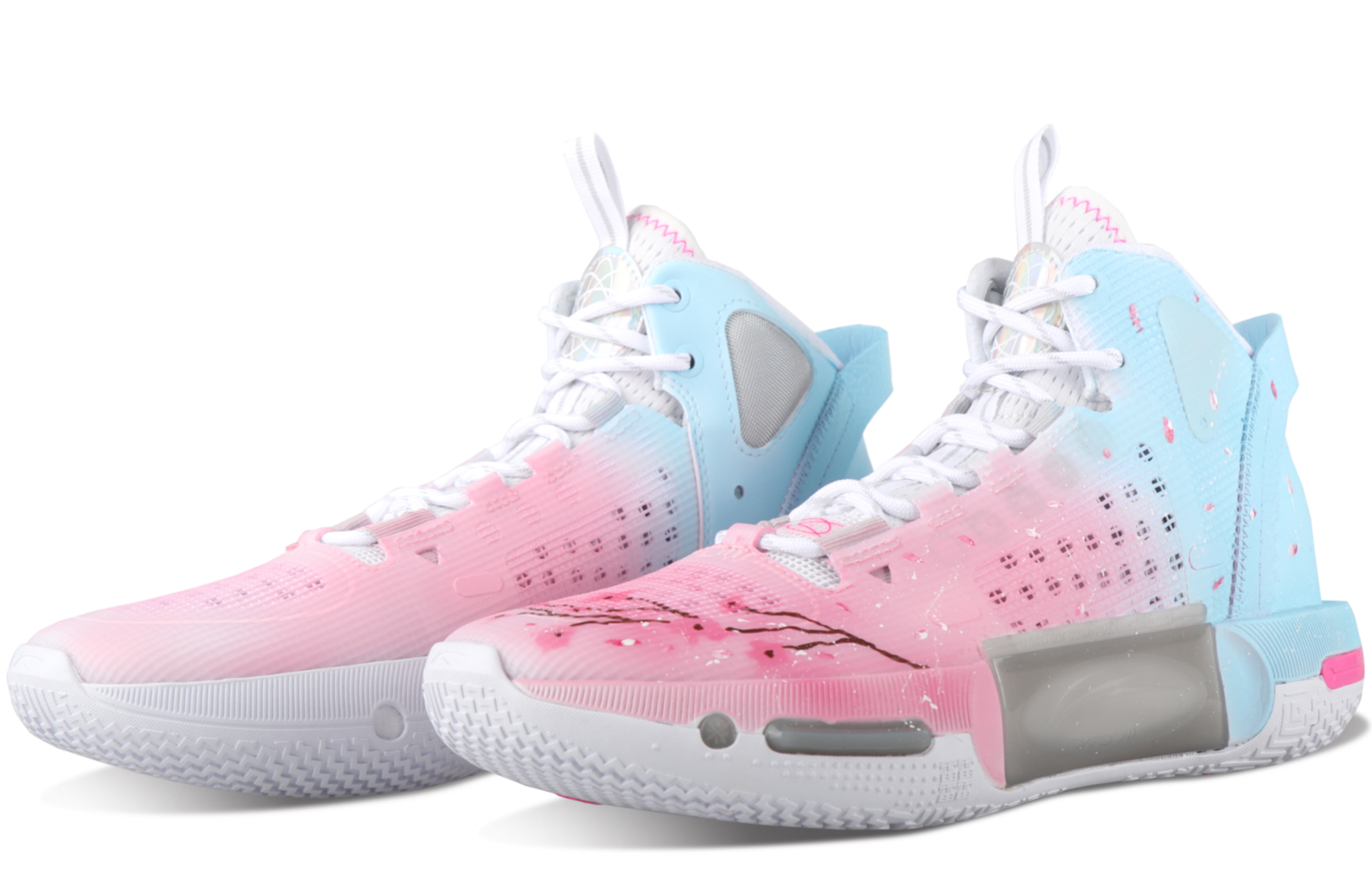 Lookbook [Sepatu Custom] Li-Ning Phantom 4 'Cherry Blossom Gradasi Pink-Biru' ABPS057-1(TeamSix-男款-樱花)