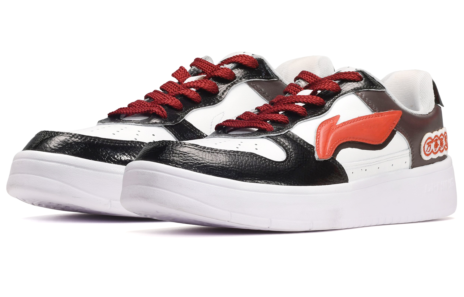 Lookbook [Sepatu Kustom] Li-Ning Retro 'Hitam Merah Coklat' AGCQ455-2(TeamE-男款万事胜意黑红棕)