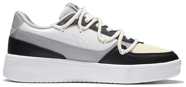 【定制球鞋】 LiNing李寧 復古做舊 經典潮流 解構綁帶 經典百搭 輕便透氣 低帮 板鞋 男款 黑米灰 Order 【定制球鞋】 LiNing李寧 復古做舊 經典潮流 解構綁帶 經典百搭 輕便透氣 低帮 板鞋 男款 黑米灰