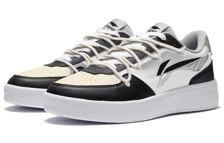 Lookbook 李寧 レトロ 解構ストラップ 黒米灰 (カスタムシューズ) AGCR197-6-(TeamY-男款经典潮流黑白灰)