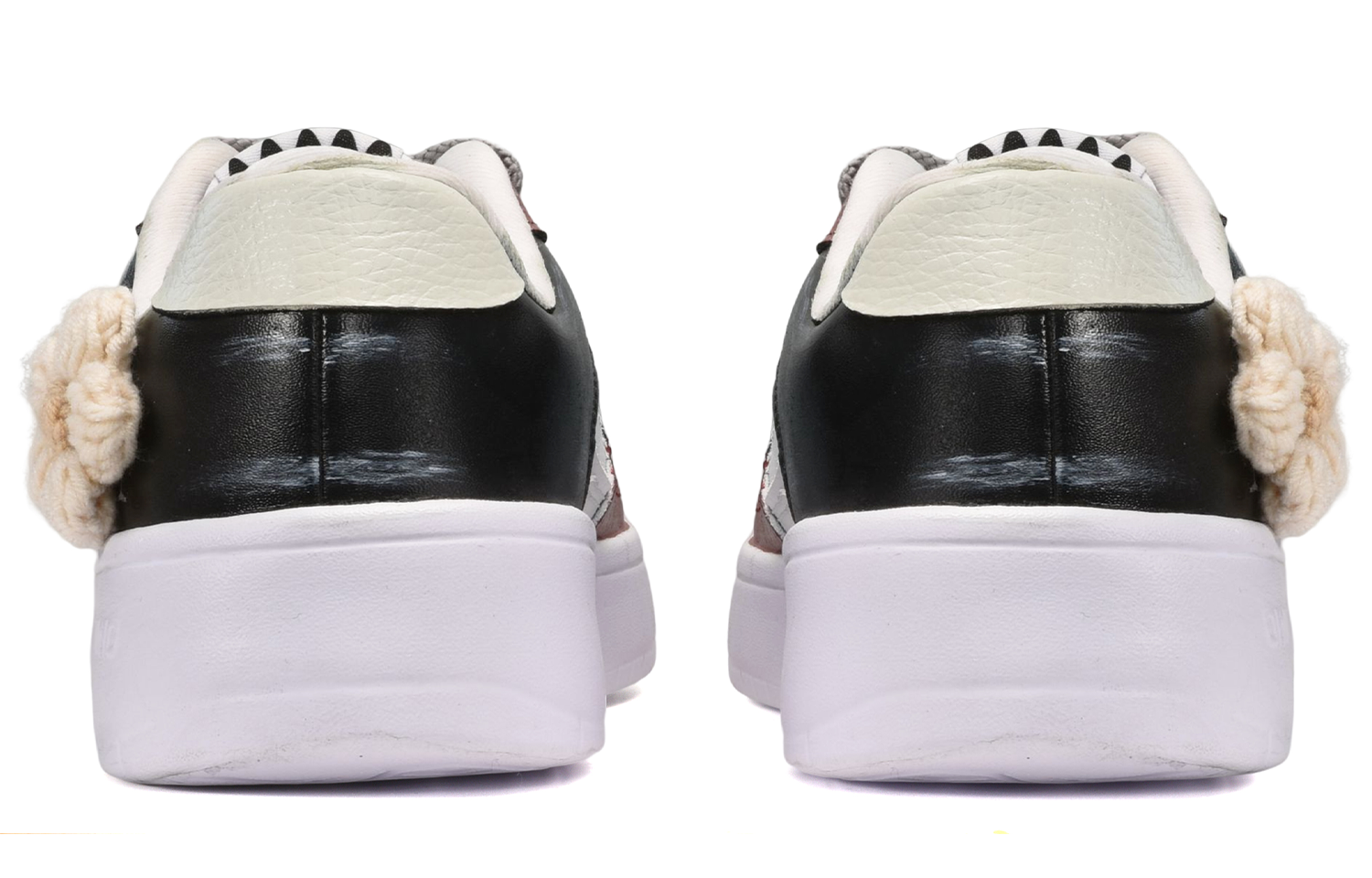 Shop [カスタムシューズ] リーニン レトロニット 'ブラック ホワイト レッド フローラル' AGCQ455-2(TeamE-男款针织花朵黑白灰)