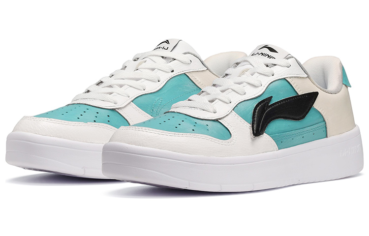 Lookbook [定制鞋] 李宁滑板鞋 '黑色-蓝色-米色' AGCQ455-2(TeamE-男款蓝色天空黑蓝米)