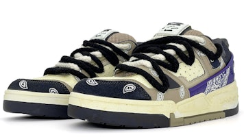 리닝 스케이트 로우 '블랙 브라운 퍼플 디컨' (커스텀) AGCR297-4(Team肆-男款喷绘腰果花做旧解构) Lookbook 리닝 스케이트 로우 '블랙 브라운 퍼플 디컨' (커스텀) AGCR297-4(Team肆-男款喷绘腰果花做旧解构)