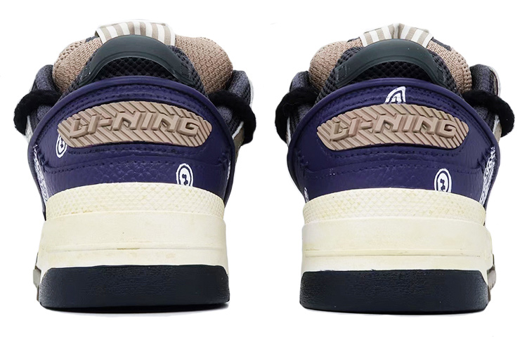 Purchase 리닝 스케이트 로우 '블랙 브라운 퍼플 디컨' (커스텀) AGCR297-4(Team肆-男款喷绘腰果花做旧解构)