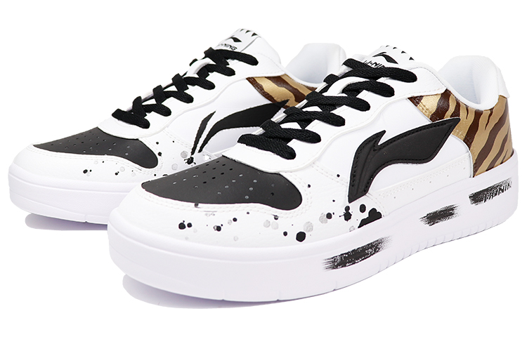 Lookbook 【定制球鞋】LiNing李寧 虎年定制 虎紋 潑墨 中國風 新年定制主題 低幫 板鞋 男款 黑黃