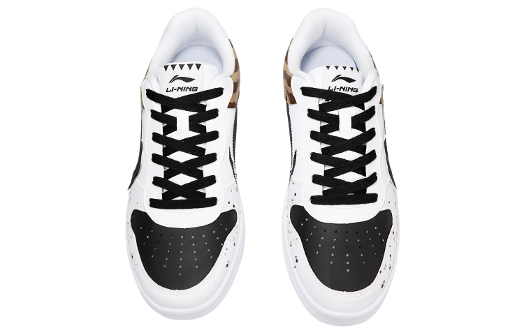 Shop 【定制球鞋】LiNing李寧 虎年定制 虎紋 潑墨 中國風 新年定制主題 低幫 板鞋 男款 黑黃