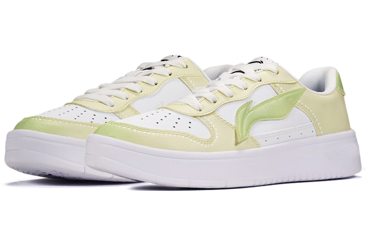Lookbook [Zapatillas Personalizadas] Li-Ning Sneaker Low 'Crema Matcha' AGCQ455-2(TeamE-男款奶油抹茶白绿)