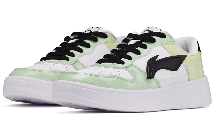 Lookbook [Kasut Custom] Li-Ning Sneaker Rendah 'Putih Kuning Hijau' AGCQ455-2(TeamE-男款青柠奶泡青黄)