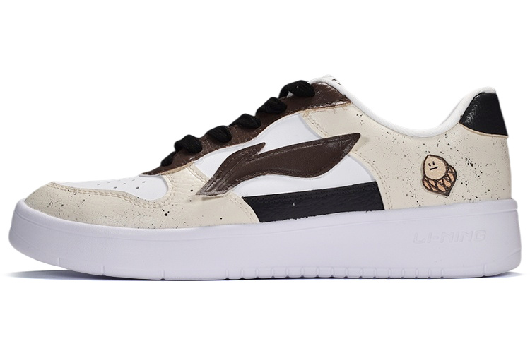 Buy [Kasut Custom] Li-Ning Sneaker Low Lukisan Tangan Kelabu-Coklat 'Chocolate Cartoon Acorn' AGCQ455-2(TeamE-男款手绘皮贴灰棕)