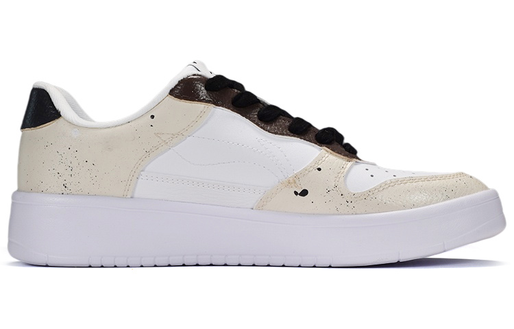 Order [Kasut Custom] Li-Ning Sneaker Low Lukisan Tangan Kelabu-Coklat 'Chocolate Cartoon Acorn' AGCQ455-2(TeamE-男款手绘皮贴灰棕)