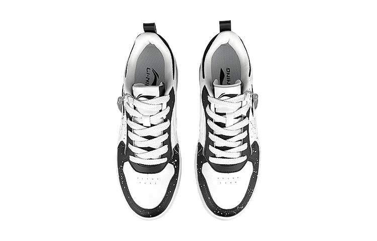 Shop 【訂製球鞋】 LiNing李寧 穗歲 水墨 時來運轉 流蘇 潑墨 國風 低筒 板鞋 男款 白黑