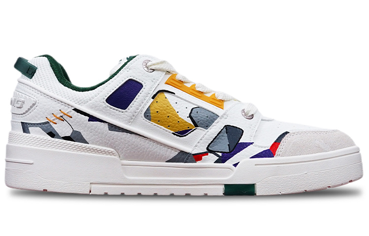 Order 【定製球鞋】 LiNing李寧 天蝕 高達 賽博朋克機械風 手繪噴繪 低幫 板鞋 男款 白灰紫黃