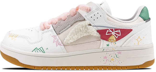 【定制球鞋】LiNing李寧 天跡 是在玩鞋 禮盒 羊羔毛 聖誕 鈴鐺 塗鴉 低幫 板鞋 男款 白綠 Buy 【定制球鞋】LiNing李寧 天跡 是在玩鞋 禮盒 羊羔毛 聖誕 鈴鐺 塗鴉 低幫 板鞋 男款 白綠