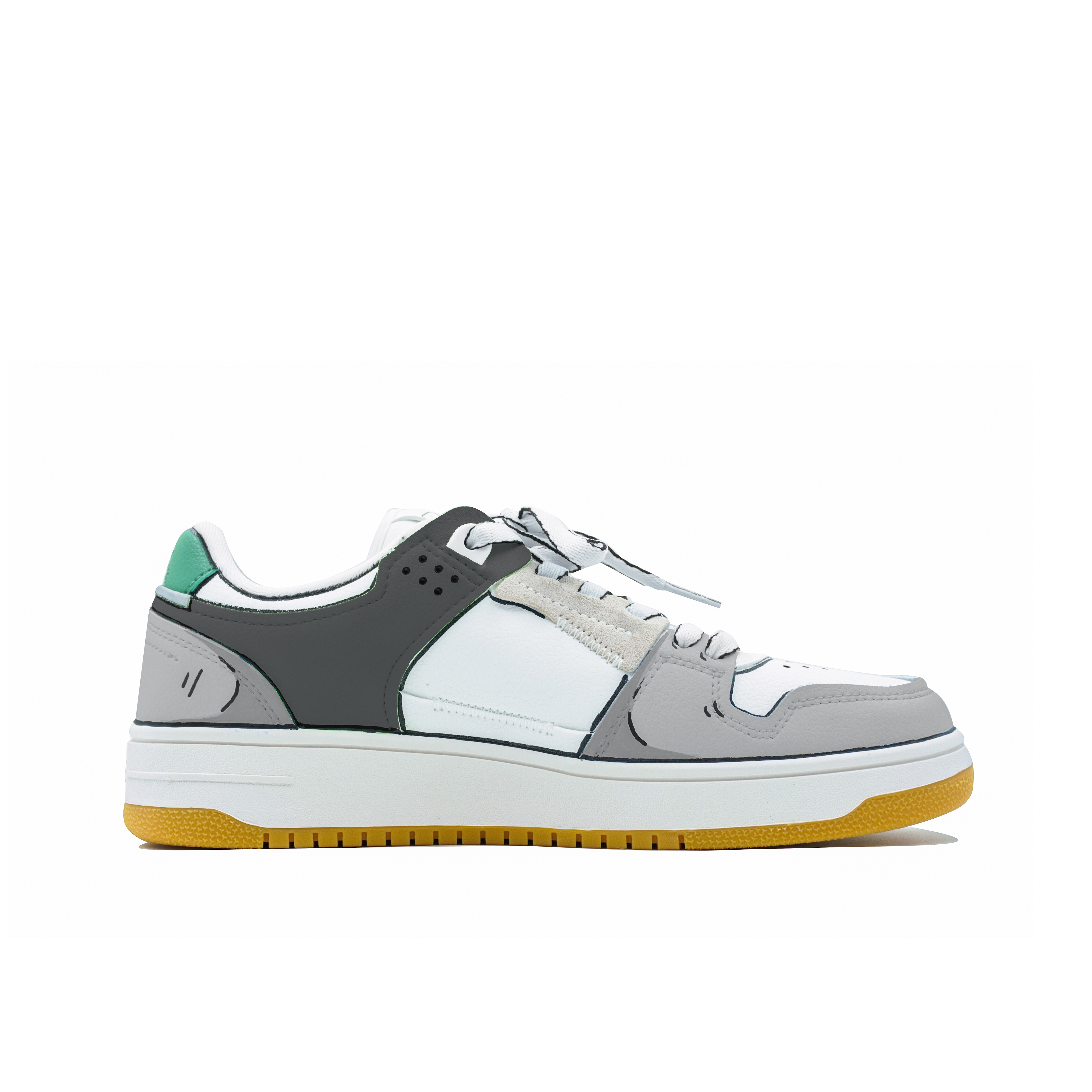 Order [Kasut Custom] Li-Ning Tianji 'Kelabu Hijau Abstrak' AGCP299-6(Team陆-二次元灰绿)