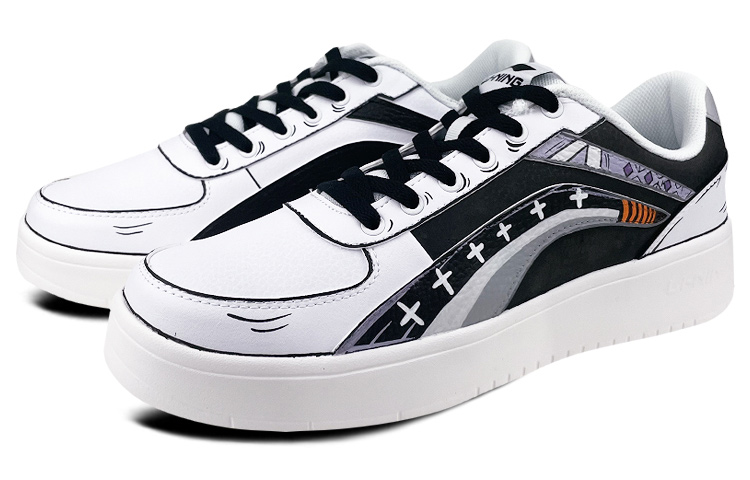 Lookbook [Kasut Custom] Li-Ning Tianji 'One Piece Trafalgar Law Putih Hitam' AGCP335-7(Team叁-男款李宁索隆黑)