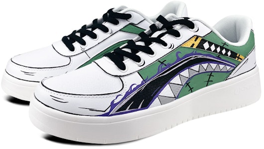 【定制球鞋】LiNing李寧 天跡 動漫 海賊 王 航海王 索隆 二次元塗鴉 低筒 板鞋 男款 白綠 Lookbook 【定制球鞋】LiNing李寧 天跡 動漫 海賊 王 航海王 索隆 二次元塗鴉 低筒 板鞋 男款 白綠