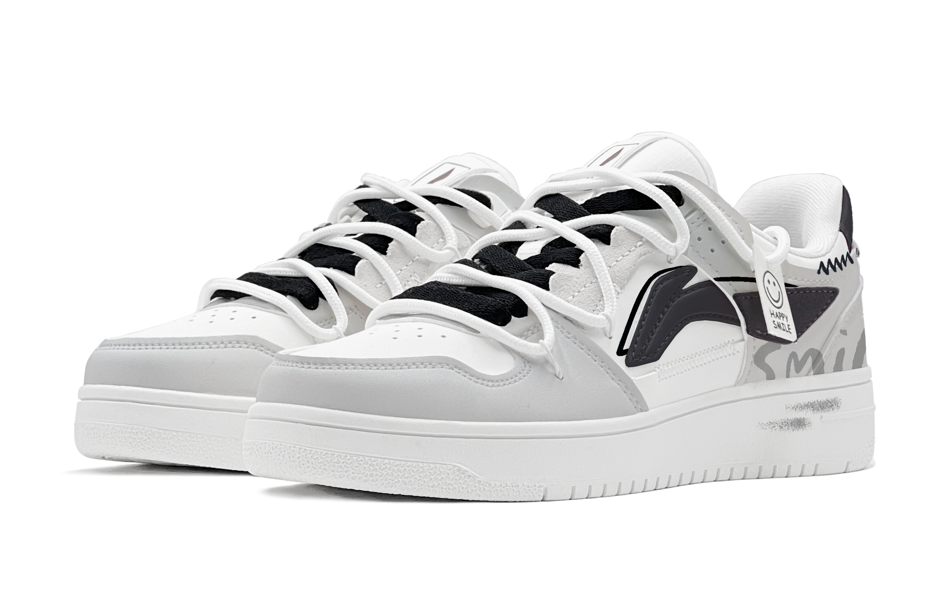 Lookbook [Sepatu Kustom] Li-Ning Tianji 'Senyum Hitam Putih Abu-Abu' AGCP299-5(Team-S天迹微笑灰S-BOX)