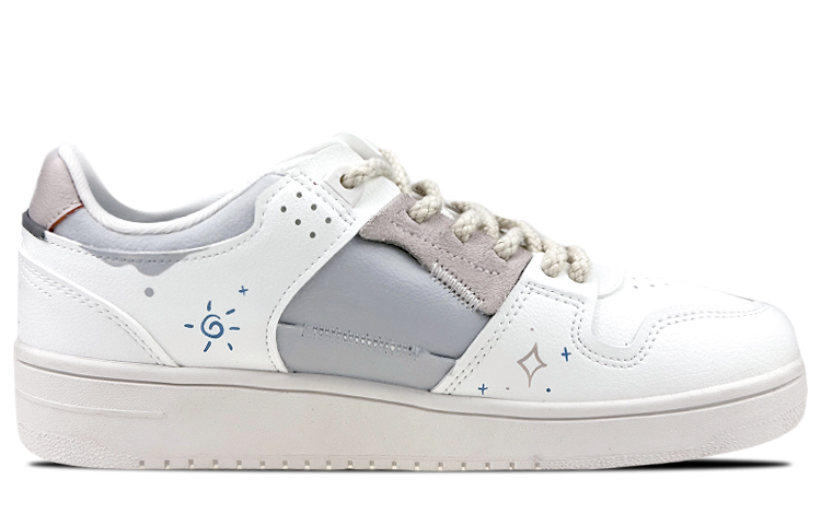 Order [Sepatu Custom] Li-Ning Tianji 'Putih Biru Grafiti' AGCP299-5(Team叁-男款Bunny白蓝QD)