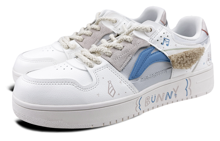 Lookbook [Sepatu Custom] Li-Ning Tianji 'Putih Biru Grafiti' AGCP299-5(Team叁-男款Bunny白蓝QD)