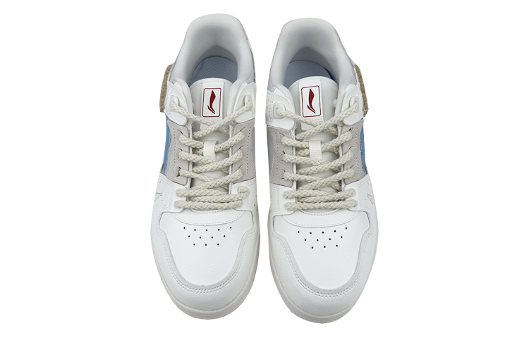 Shop [Sepatu Custom] Li-Ning Tianji 'Putih Biru Grafiti' AGCP299-5(Team叁-男款Bunny白蓝QD)