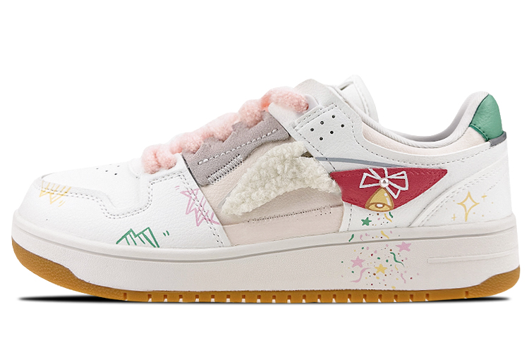 [Custom Shoes] Li-Ning Tianji 'White Green Christmas Graffiti'