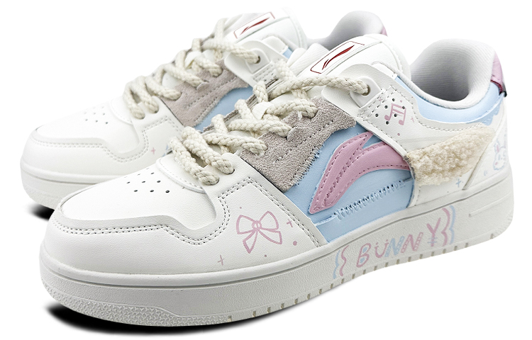 Lookbook [Kasut Custom] Li-Ning Tianji 'Putih Merah Jambu-Biru' AGCP299-5(Team叁-男款邦尼白粉S-BOX)