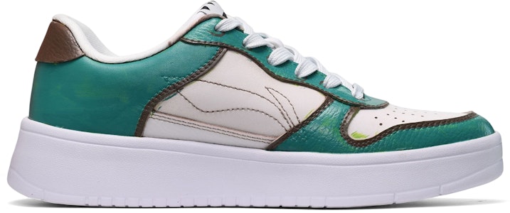 【定製球鞋】LiNing李寧 復古風 鯊魚皮貼 低筒 板鞋 男款 白綠棕 Order 【定製球鞋】LiNing李寧 復古風 鯊魚皮貼 低筒 板鞋 男款 白綠棕