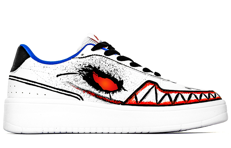 Order [Sepatu Custom] Li-Ning Viper 'Serum Street Grafiti Percikan Putih Biru' AGCR197-1(Team肆-毒液血清白蓝喷绘)