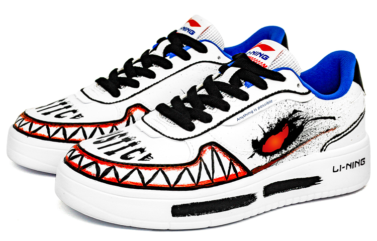 Lookbook [Sepatu Custom] Li-Ning Viper 'Serum Street Grafiti Percikan Putih Biru' AGCR197-1(Team肆-毒液血清白蓝喷绘)