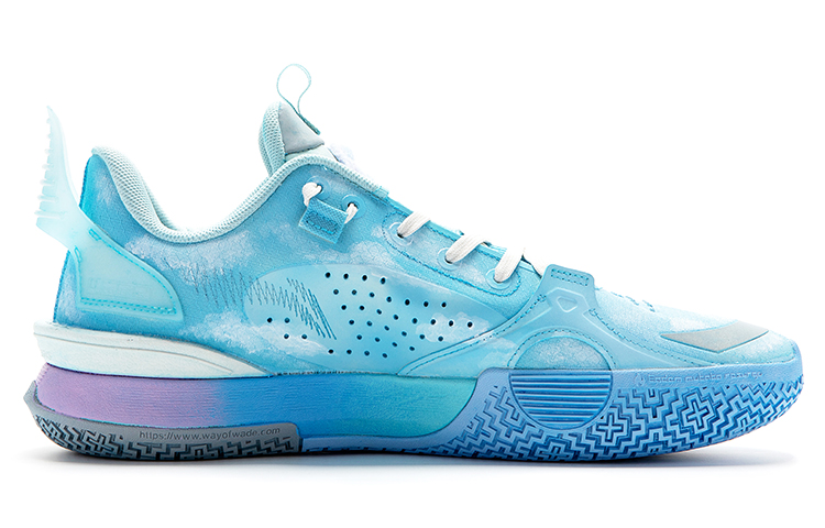 Order 【定制球鞋】LiNing李寧 全城10 野鶴製造 回彈減震籃球鞋 珍珠白 棉花糖 中國風 藍天白雲 漸變 手繪 男款 藍粉