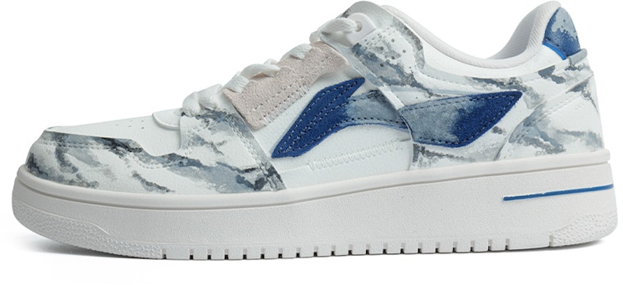 【定制球鞋】 LiNing李寧 天跡 皮革 中國風定制 國潮無序 水墨 防滑耐磨平衡輕便 低幫 板鞋 男款 灰藍 Buy 【定制球鞋】 LiNing李寧 天跡 皮革 中國風定制 國潮無序 水墨 防滑耐磨平衡輕便 低幫 板鞋 男款 灰藍