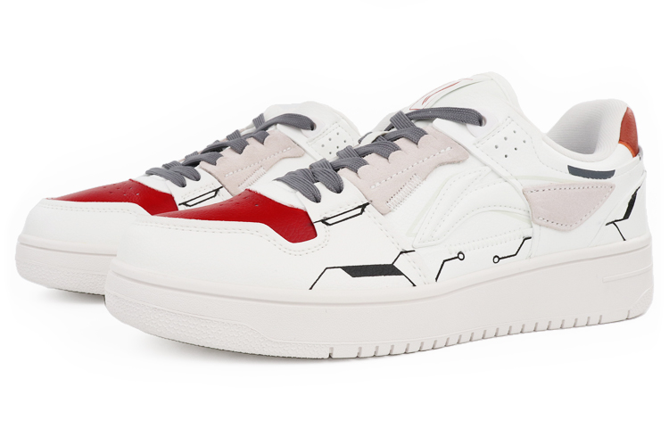 Lookbook 리닝 웨이드 심플 메카 레트로 화이트-레드 (커스텀) AGCP299-5(TeamTen-男款机甲李宁白红)