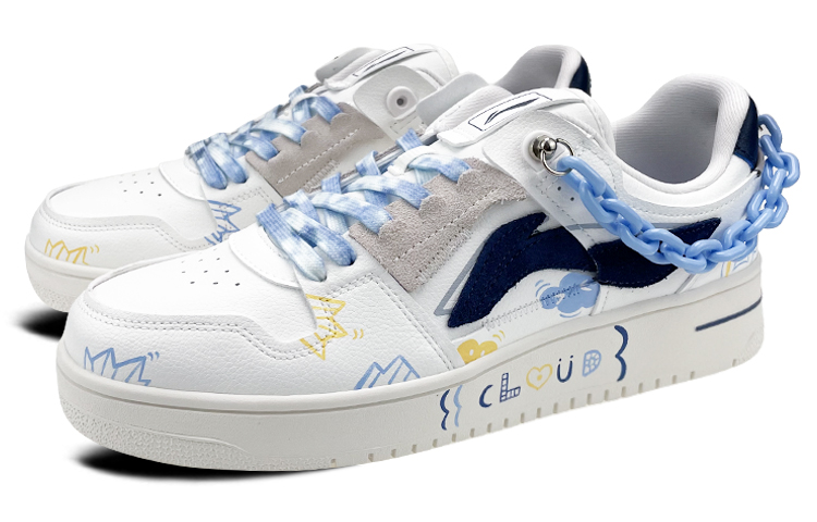 Lookbook [定制鞋款] 李宁 韦德之道 '情人节蓝链涂鸦花束' AGCP299-10(Team叁-男款蓝色链条S-BOX)