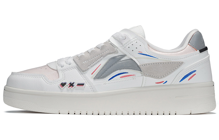 Buy 【定制球鞋】 LiNing李寧 天跡 二次元線條 潮流元素皮貼 低幫 板鞋 男款 白粉