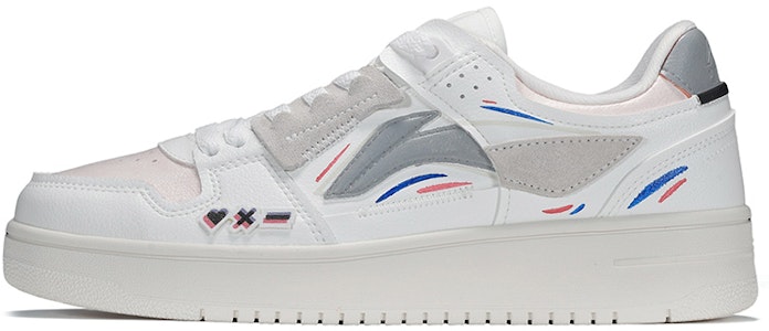 【定制球鞋】 LiNing李寧 天跡 二次元線條 潮流元素皮貼 低幫 板鞋 男款 白粉 Buy 【定制球鞋】 LiNing李寧 天跡 二次元線條 潮流元素皮貼 低幫 板鞋 男款 白粉