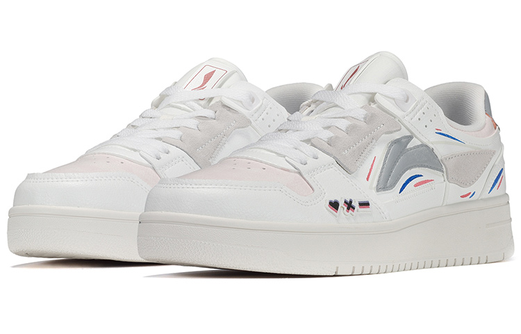 Lookbook 【定制球鞋】 LiNing李寧 天跡 二次元線條 潮流元素皮貼 低幫 板鞋 男款 白粉