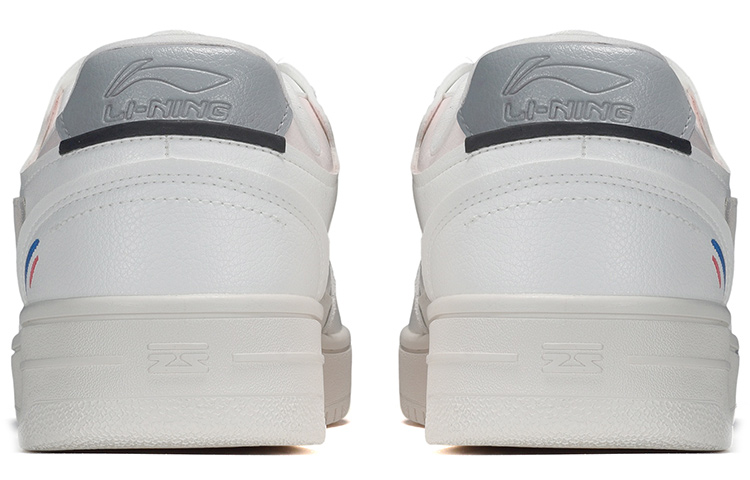 Shop 【定制球鞋】 LiNing李寧 天跡 二次元線條 潮流元素皮貼 低幫 板鞋 男款 白粉